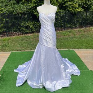 NWT Exclusive Bridal Wedding Dress Strapless Satin White Size 8